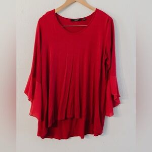 Cyrus Women's Vivid Red Long Sleeve Top